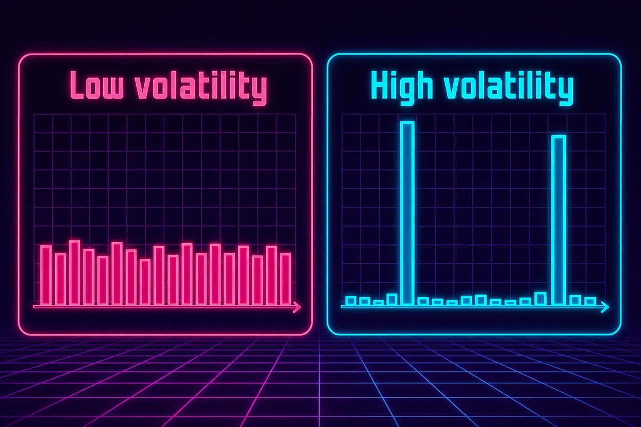 Online casino slot volatility: low versus high payout patterns in neon